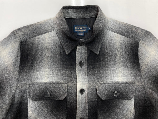 ペンドルトン PENDLETON CPOジャケット オンブレチェック 中綿 シャツジャケット ブラック グレー 黒 灰色 ジャケット チェック マルチカラー Mサイズ 104MT-2245