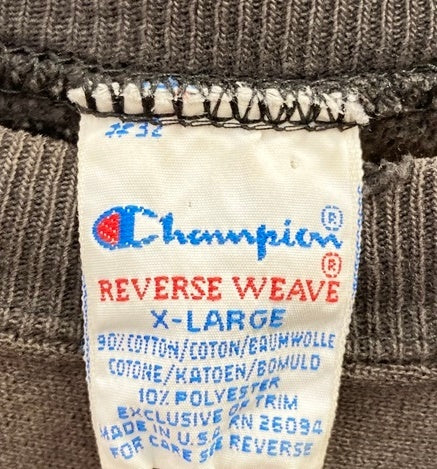 チャンピオン Champion Reverse Weave リバースウィーブ 90s~ 刺繍タグ USA製 US古着  ヴィンテージ アメカジ PURDUE ボロ チャコール XL スウェット プリント ブラック LLサイズ 101MT-2265