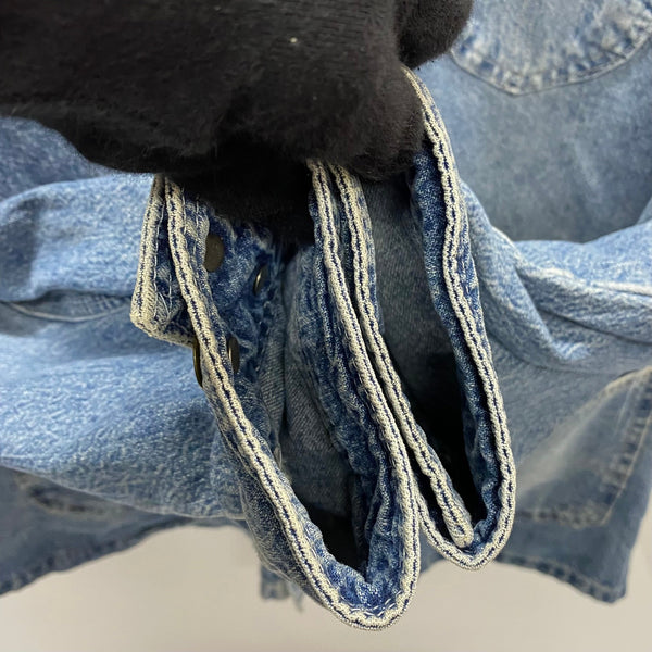 【曜日割引対象外】 リー Lee 90's DUNGAREES Cant Bustem デニムカバーオール USA製 ジャケット ブルー Lサイズ 201MT-3978 VB