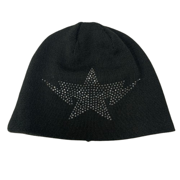 【中古】ア ベイシング エイプ A BATHING APE Swarovski Twinsta 帽子 メンズ帽子 ニット帽 ブラック 201goods-606