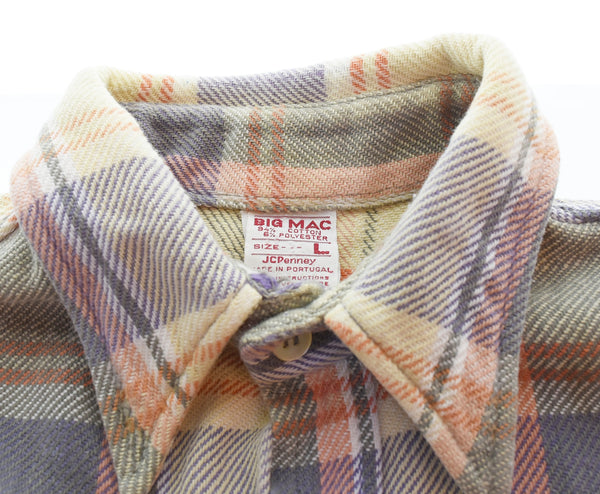 ビッグマック BIG MAC  70s JCPenny ヘビーネルシャツ チェックシャツ リペアあり 長袖シャツ マルチカラー Lサイズ 103MT-3534