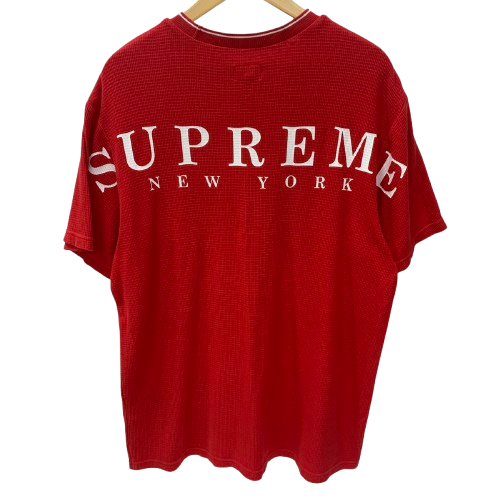 シュプリーム SUPREME Stripe Rib Waffle Top Tシャツ レッド Mサイズ 201MT-4045