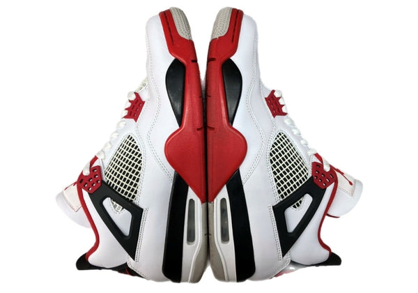 ナイキ NIKE 20年製 AIR JORDAN 4 RETRO FIRE RED エア ジョーダン レトロ ファイヤー レッド AJ4 スウッシュロゴ 白 赤 黒 DC7770-160 メンズ靴 スニーカー ホワイト 27.5cm 104S-843