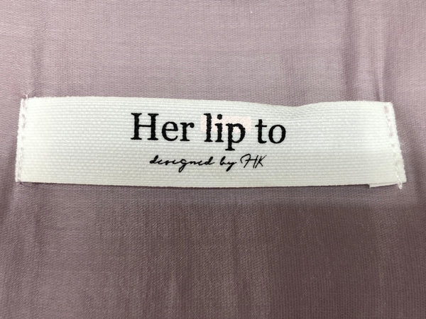 ハーリップトゥー Her lip to AIRY VOLUME SLEEVE DRESS エアリー ボリューム スリーブ ドレス ハイウエスト ウエストマーク MISTY LILAC くすみピンク 1231305044 ワンピース ピンク Sサイズ 104LT-168