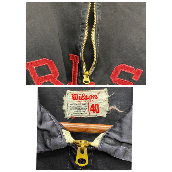 【曜日割引対象外】 ヴィンテージ vintage ウィルソン Wilson 60's ナイロン サテン ハーフジップ USA製 ジャケット ブラック 40サイズ 201MT-3493 VB