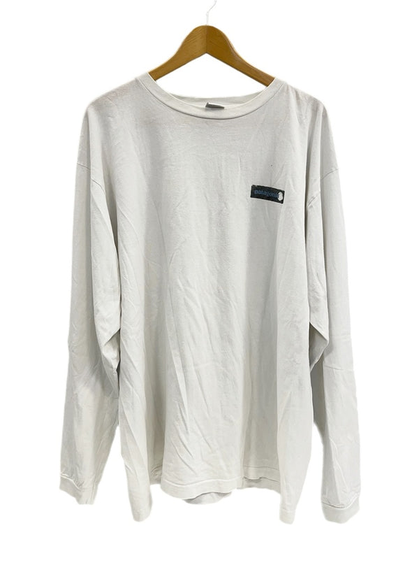 パタゴニア PATAGONIA 90s～ Vintage ヴィンテージ Beneficial T's USA製 グラフィック バックプリント ロングスリーブ 長袖カットソー 白 XL ロンT ホワイト LLサイズ 101MT-4781