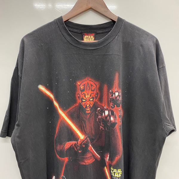 【曜日割引対象外】 ヴィンテージ vintage ~00's Star wars EP1 Darth Maul movie tee Tシャツ ブラック XLサイズ 201MT-4167 VB