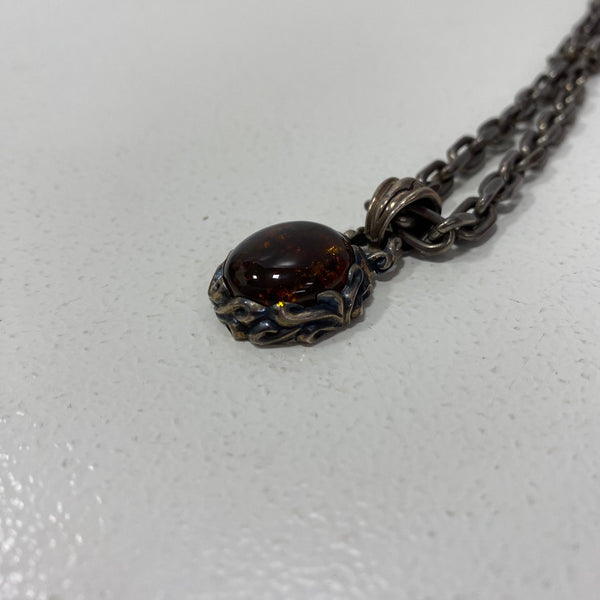 【中古】ビザール bizarre ネックレス 琥珀 メンズジュエリー・アクセサリー ネックレス・ペンダント シルバー 201goods-545