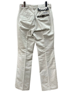 トーガ TOGA ARCHIVES × Dickies ディッキーズ 21AW Flare Pants フレア パンツ ジップフライ ワーク ウエスタン ブーツカット メタル スタッズ 白 ロゴ TC12-FF510 ボトムスその他 ホワイト サイズ 44 104MB-166