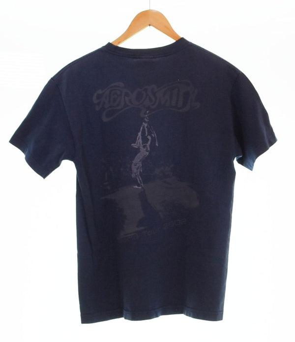 バンドTシャツ BAND-T AERO SMITH JUST PUSH PLAY WORLD TOUR エアロスミス 00's Tシャツ ネイビー Mサイズ 103MT-2605