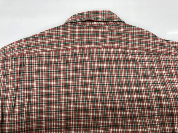 ダブルアールエル RRL 90s 三ツ星タグ SHIRT ステンカラー 猫目ボタン ヴィンテージ VINTAGE ラルフローレン RALPH LAUREN コットン モーリシャス製 RED 赤 長袖シャツ チェック レッド Sサイズ 104MT-1976