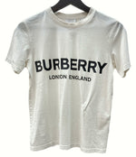 バーバリー Burberry LONDON ENGLAND by Riccardo Tisci リカルド ティッシ 半袖 カットソー クルーネック WHITE 白 THTHAGAR129SAM 8008894 Tシャツ ロゴ ホワイト XSサイズ 104LT-88
