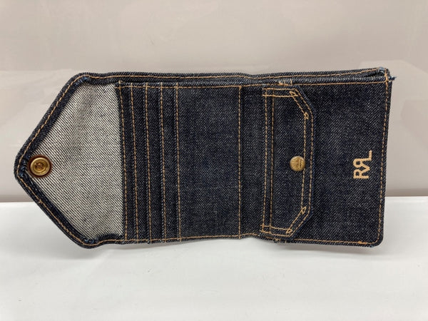 ダブルアールエル RRL INDIGO DENIM BILLFOLD WALLET インディゴ デニム ビルフォールド ウォレット 折り畳み 財布 青 財布・ケース メンズ財布 ロゴ ブルー 104W-26