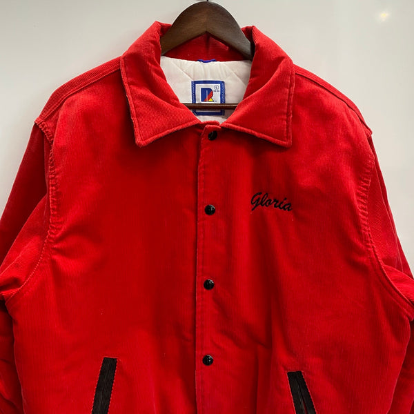 【曜日割引対象外】 レノック Rennoc 80's コーデュロイ バーシティジャケット スタジャン USA製 ジャケット レッド Lサイズ 201MT-4766 VB