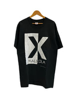 US US古着 90s 90's USA製 ©1992 MALCOLM X MOVIE Tシャツ マルコム X プリントT フルーツボディー シングルステッチ ヴィンテージ 黒 Tシャツ ブラック Lサイズ 101MT-5321