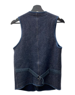 ブラウンズビーチ BROWN'S BEACH EARLY VEST ビーチクロス ゴマ塩 シンチバック 紺 サイズ38 ベスト ネイビー 104MT-518