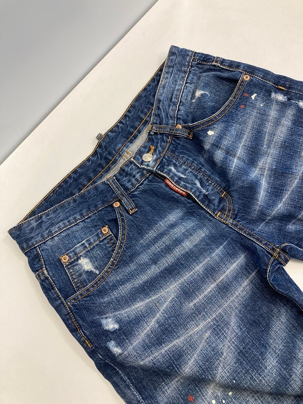 ディースクエアード DSQUARED2 ダメージ加工ジーンズ  デニム ブルー サイズ48 101MB-554