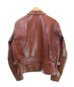 ビーマッコイ B-MCCOY'S  STEERHIDE LEATHER SINGLE RIDERS JACKET ステアハイド シングル レザー ライダース ジャケット バイカー 42 ジャケット ブラウン 103MT-2239