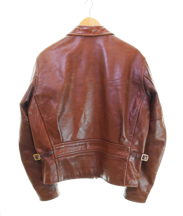 ビーマッコイ B-MCCOY'S  STEERHIDE LEATHER SINGLE RIDERS JACKET ステアハイド シングル レザー ライダース ジャケット バイカー 42 ジャケット ブラウン 103MT-2239