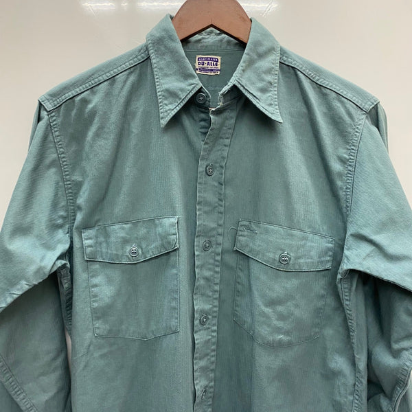 【曜日割引対象外】 ヴィンテージ vintage 40's MONTGOMERY WARD PIONEER DU-ALLS 長袖シャツ ブルー 15サイズ 201MT-4503 VB