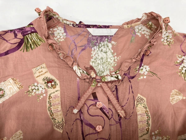 ピンクハウス PINKHOUSE 30周年 30th anniversary 半袖 ロング丈 DRESS ドレス ピコフリル スズラン ブーケ リボン ティアード レトロ アンティーク ロリータ PINK P0117FA01 ワンピース 総柄 ピンク 104LT-223