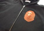 アベイシングエイプ A BATHING APE  full zip hoodie フルジップ パーカー 刺繍 パーカ ブラック Mサイズ 103MT-2823