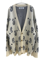 ホワイトランド WHITELAND BLACKBURN ペイズリービッグカーディガン 白 20A-KNL349-WL カーディガン ホワイト フリーサイズ 101MT-4367