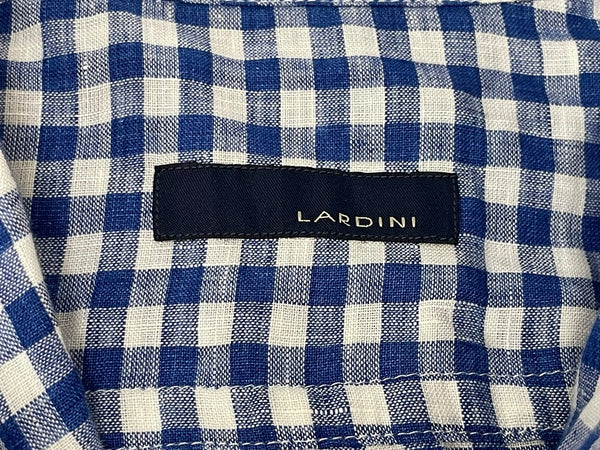 ラルディーニ LARDINI チェック リネン ジャケット BO-671/3 82000 XS ジャケット ブルー 601MT-43