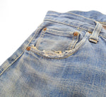 リーバイス LEVI'S 501xx 1947 VINTAGE ヴィンテージ デニム 40年代 40's 40s  トップボタン刻印なし 隠しリベット 片面タブ センターセット LEATHER PATCH 革パッチ デニム ブルー 103MB-325