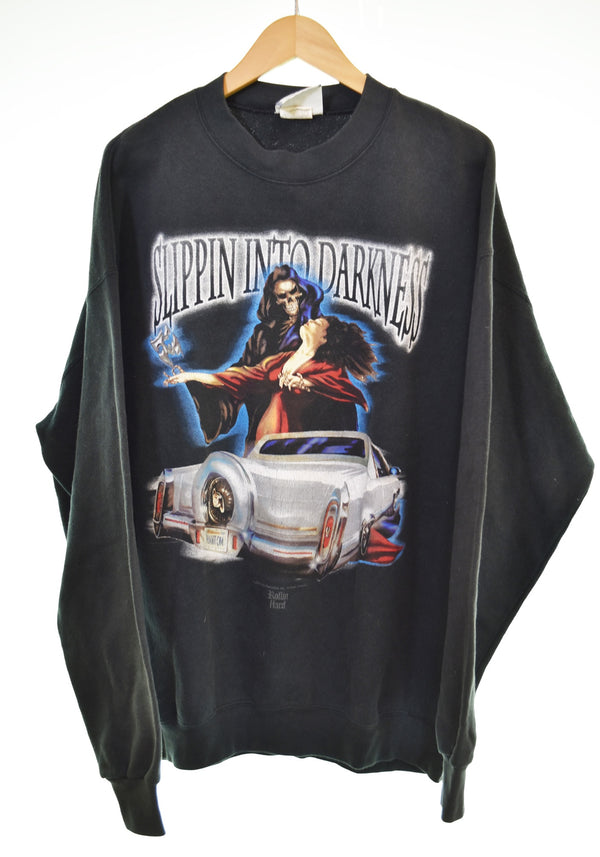 US US古着 90s USA製 ヴィンテージ Rollin Hardローリンハード スウェット ブラック LLサイズ 103MT-3361