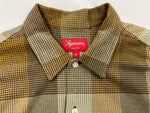 シュプリーム SUPREME 21AW PLAID FLANNEL SHIRT ロングスリーブ シャツ OLIVE オリーブ  長袖シャツ グレンチェック イエロー Sサイズ 104MT-757