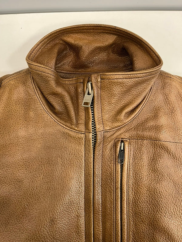 クシタニ KUSHITANI 本革 牛革 レザージャケット ジップアップ ライダースジャケット バイカー 茶 サイズ表記なし ジャケット ベージュ 101MT-5227