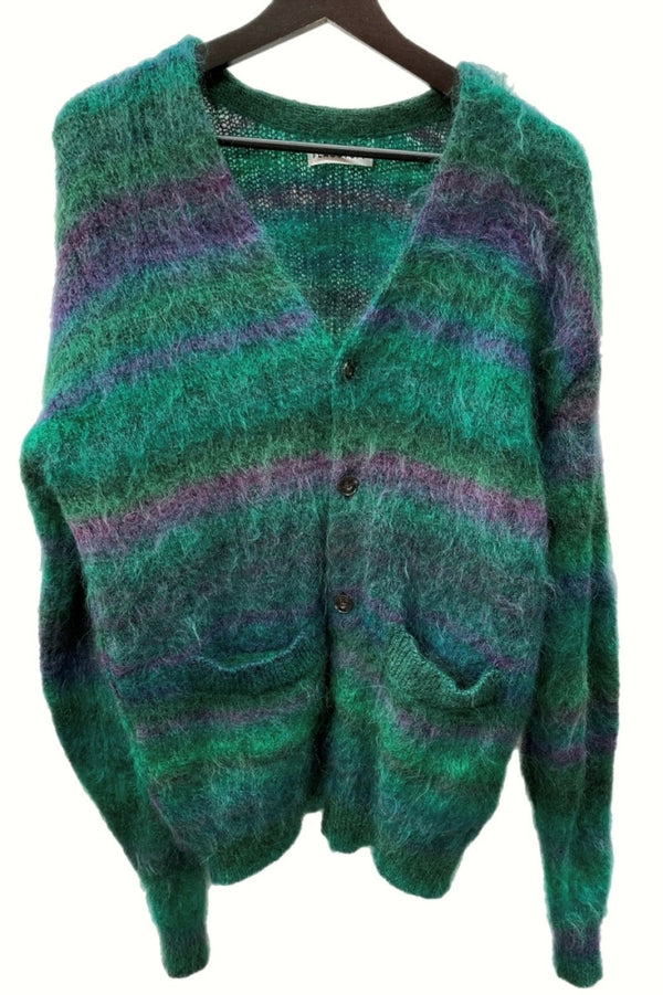 フラグスタフ FLAGSTUFF 22AW MOHAIR CARDIGAN モヘア カーディガン グラデーション 紫 緑 22AW-FS-14 カーディガン 無地 マルチカラー Mサイズ 104MT-554