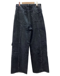 ジエダ Jieda SWITCHING CARGO DENIM PANTS カーゴ デニム パンツ ジップフライ ワイド ジーンズ ブラックデニム 黒 無地 Jie-23W-PT05 デニム ブラック サイズ2 104MB-398
