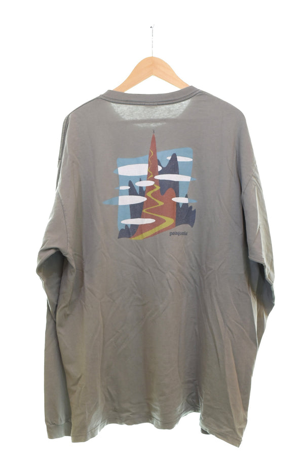 パタゴニア PATAGONIA 90s Organic cotton Benefical T's Made in USA 90's ベネフィシャルT USA製 ロンT カーキグリーン LLサイズ 103MT-3220