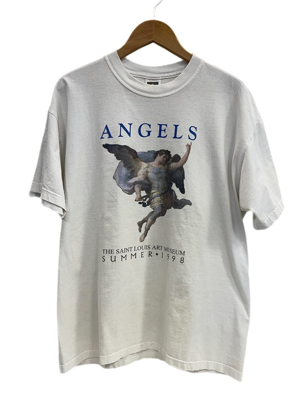 US古着 US古着 90s ヴィンテージ vintage  Saint louis art museum Angels セントルイス美術館 エンジェル 白 プリント Tシャツ ホワイト Lサイズ 101MT-4519