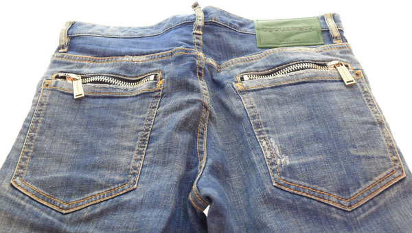 ディースクエアード DSQUARED2 SLASH LIGHT COOL GUY クール ガイ ダメージ ストレート デニム パンツ ジーンズ S74LB0418 S30342 デニム ブルー 46 103MB-474