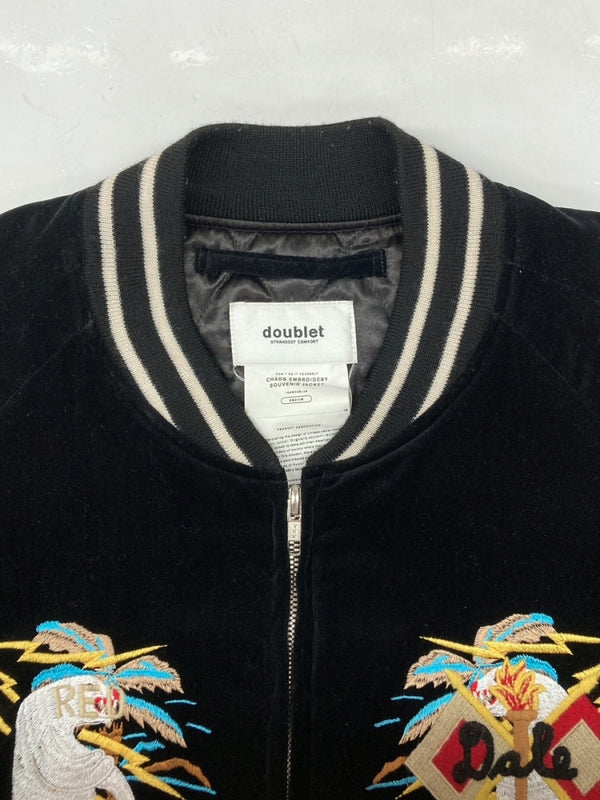 ダブレット doublet 16AW CHAOS EMBROIDERY SOUVENIR JACKET スーベニア ジャケット スカジャン ベロア アウター 黒 16AW02BL26 ジャケット 刺繍 ブラック Mサイズ 104MT-1067