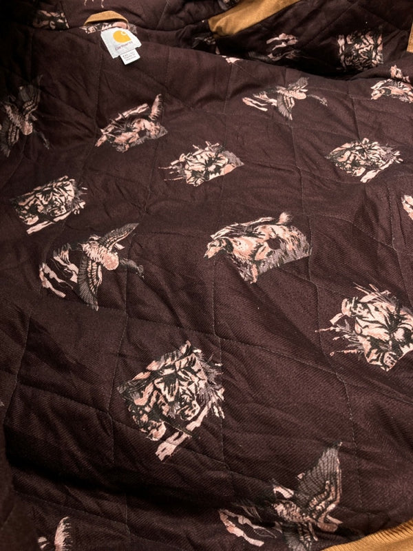 カーハート Carhartt ACTIVE JACKET アクティブ ジャケット 裏地キルティング ジップアップ アウター キャメル 茶 ジャケット ロゴ ブラウン 2XLサイズ 104MT-1729