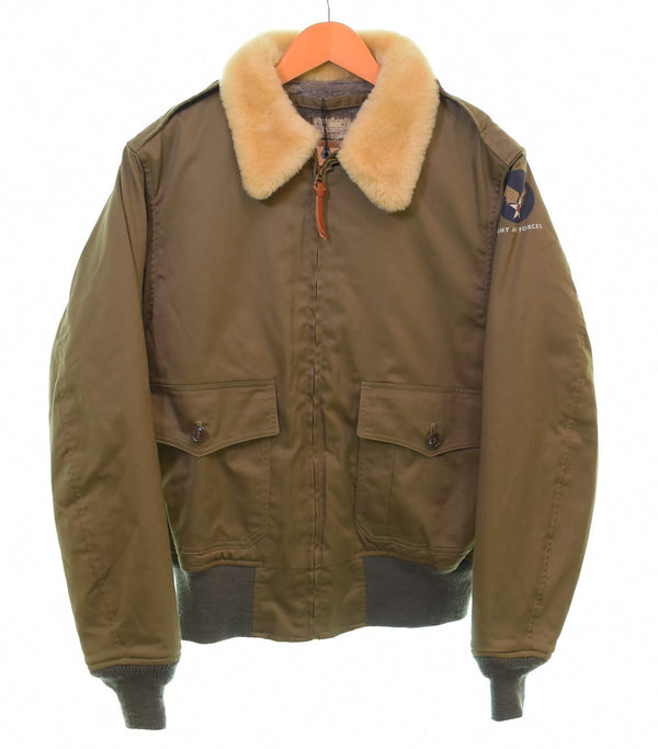 バズリクソンズ BUZZ RICKSON'S type B-10 Flight Jacket フライト L.S.L. GARMENT CO. NATURAL MOUTON COLLAR  BR14388 42 ジャケット カーキ 103MT-3375