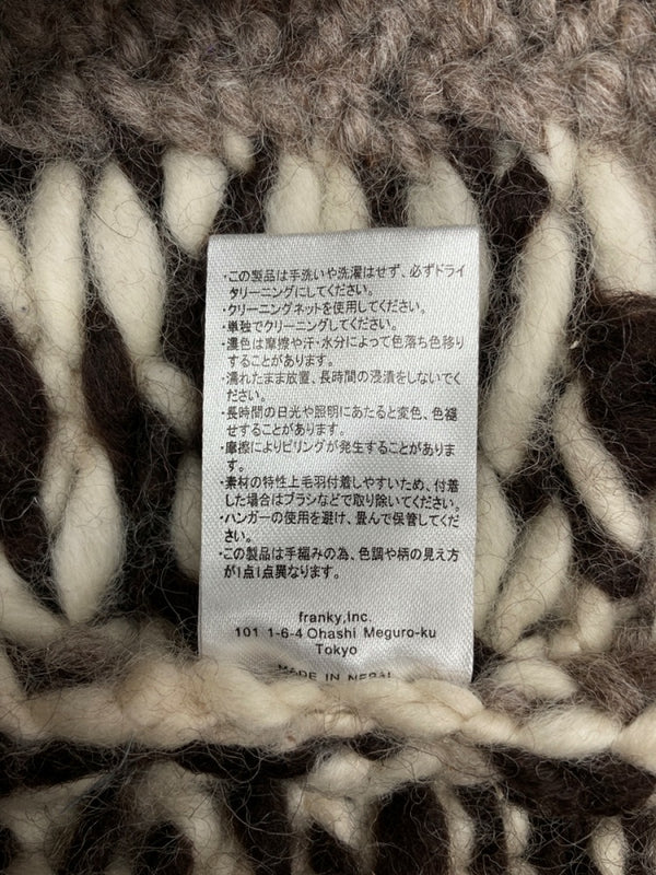 ウィンダンシー WIND AND SEA 22AW COWICHAN KNIT OUTER カウチン ニット アウター ジャケット ジップアップ 灰色 WDS-O-COW-24-Q2-KN-01 ジャケット 総柄 グレー Lサイズ 104MT-883