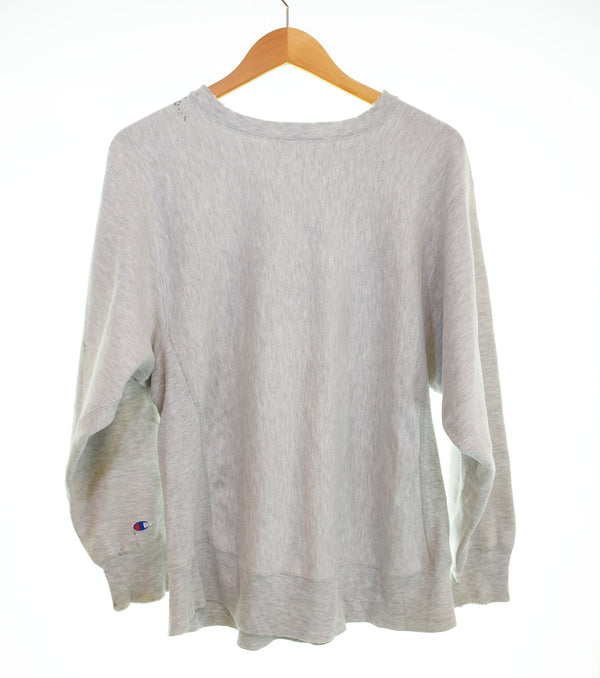 チャンピオン Champion 80年代 80s REVERSE WEAVE リバースウィーブ トリコ タグ 後期 made in USA ダメージ 80's KAO LOGO ワッペン スウェット グレー Lサイズ 103MT-3269