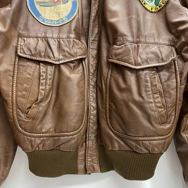 【曜日割引対象外】 アヴィレックス AVIREX G-1 レザー フライトジャケット トップガン ライダース レザージャケット ジャケット ブラウン Lサイズ 201MT-4568 VB