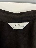 アンセルム ANCELLM VEGAN LEATHER SKIPPER LONG LS ZIP SHIRT ヴィーガンレザースキッパーロングロングスリーブジップシャツ ANC-SH43 サイズ2 長袖シャツ ブラウン 101MT-4986