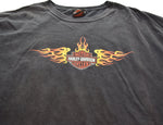ハーレーダビッドソン HARLEY-DAVIDSON  2005年 ファイヤー フレイム ロゴ Tシャツ 2X 2X Tシャツ ブラック 103MT-3018