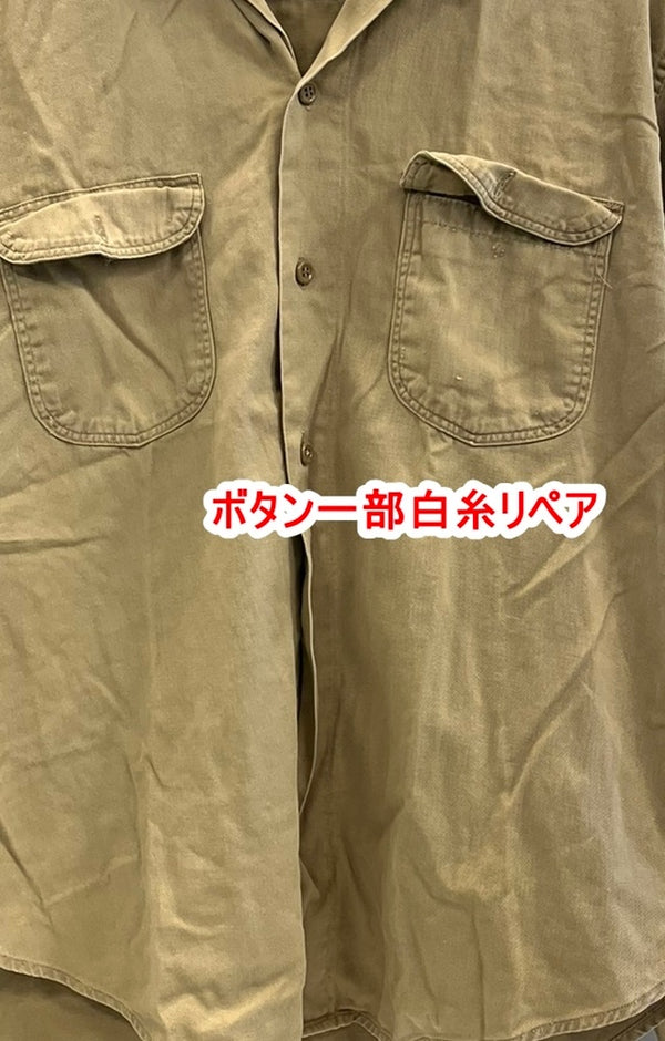リー Lee ヴィンテージ Vintage ワークシャツ オープンカラー 開襟 長袖シャツ ベージュ Mサイズ 101MT-5207