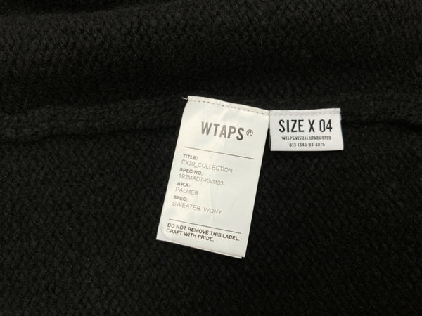 ダブルタップス WTAPS 19AW PALMER SWEATER WONY 厚手カーディガン ニット セーター EX39_COLLECTION 黒 192MADT-KNM03 SIZE4 カーディガン 無地 ブラック 104MT-777