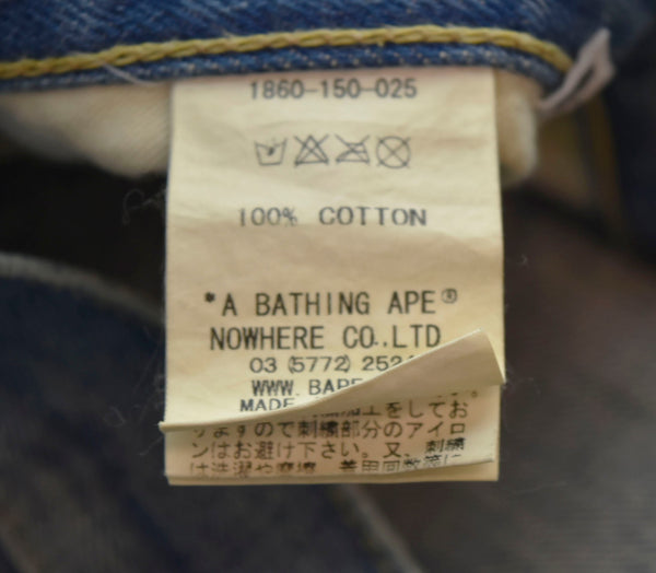 ア ベイシング エイプ A BATHING APE ダメージ クラッシュ デニムパンツ 青 1860-150-025 デニム ブルー LLサイズ 103MB-306