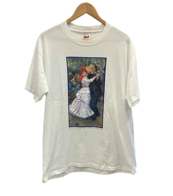 ヴィンテージ vintage 90s 90's anvil RENOIR Le Bal a Bougival オーギュストルノワール ブージヴァルのダンス Tシャツ ホワイト Lサイズ 101MT-3070