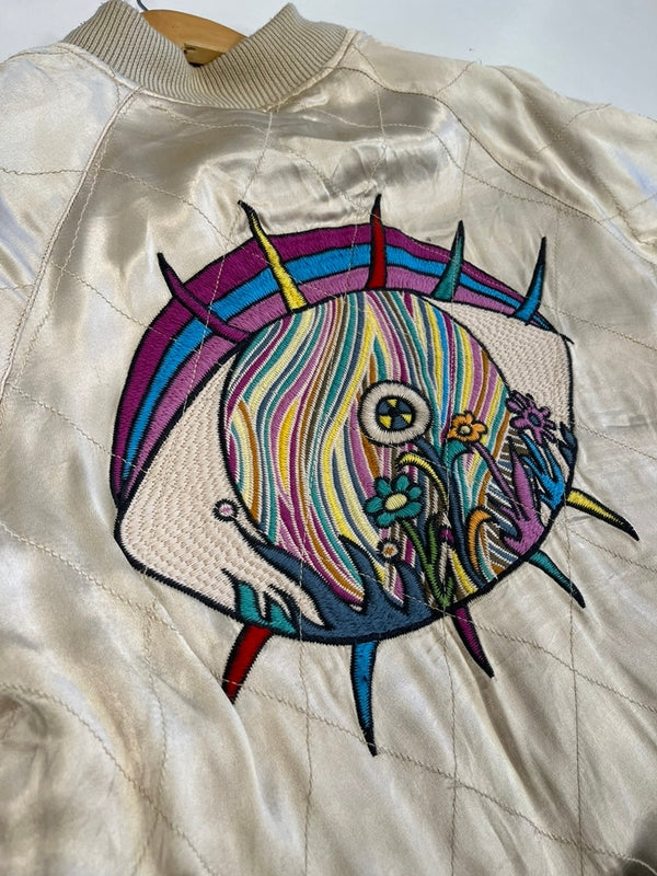 ブルーナボイン BRU NA BOINNE トレジャージャンパー2号 リバーシブルブルゾン スカジャン サテン コットンベロア I DREAMED 刺繍  1158217 サイズ2 ジャケット ゴールド 101MT-5204